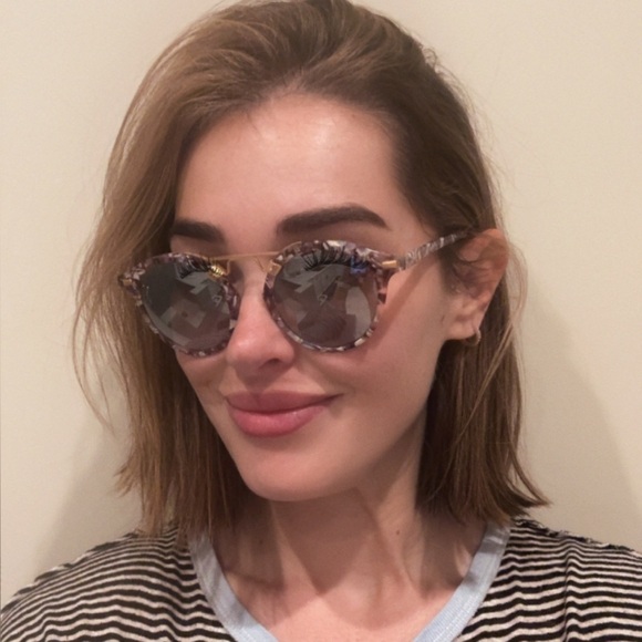 KREWE Purple and Gold Round Sunglasses - Picture 4 of 4